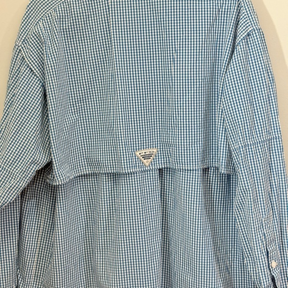 Columbia Men's Light Blue Gingham Shirt - Picture 6 of 10